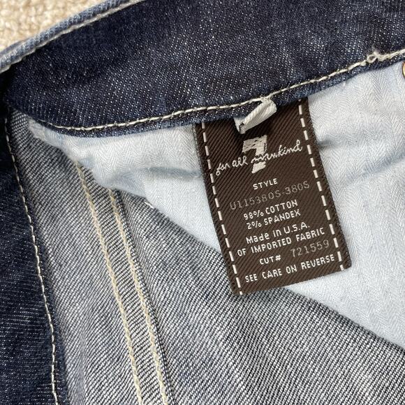 7 For All Mankind Dojo Shorts Size 28 Stretch Denim Blue Jean Cut-Off 64-30 - Picture 3 of 7